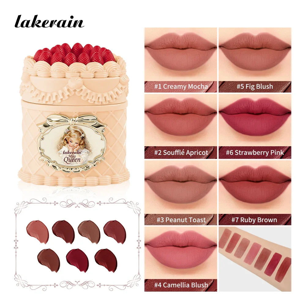 Lakerain Strawberry Matte Velvet Lip Cream – Long-Lasting Lip Mud