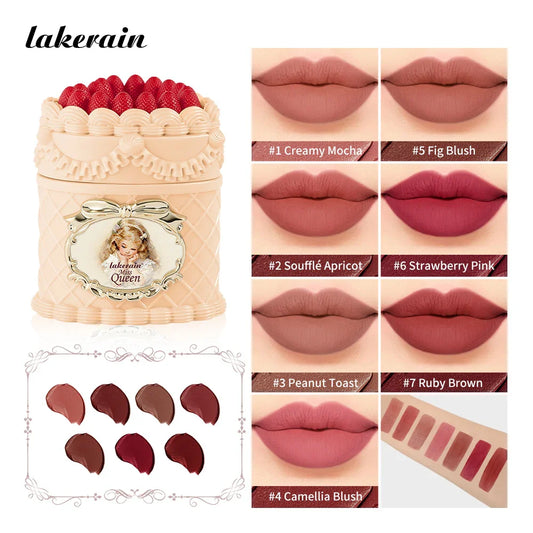 Lakerain Strawberry Matte Velvet Lip Cream – Long-Lasting Lip Mud Matte Lip Cream Oasis Select