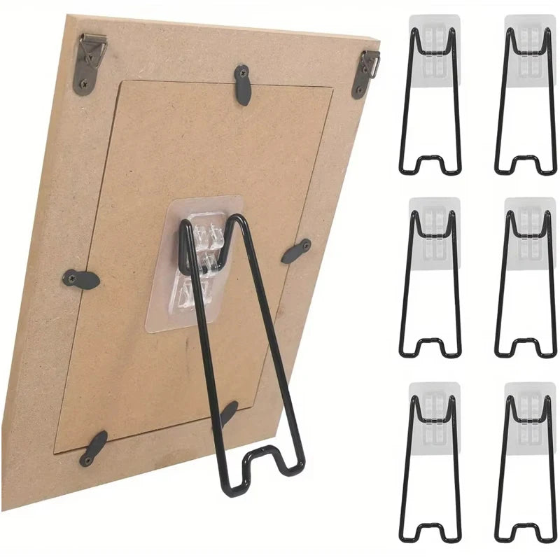 1 Photo Frame Bracket Self-adhesive Adjustable Durable Metal Display