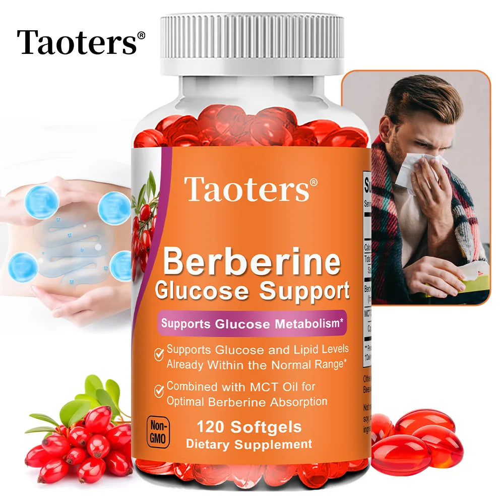 Berberine HCl + MCT Oil Capsules | Blood Sugar & Heart Support