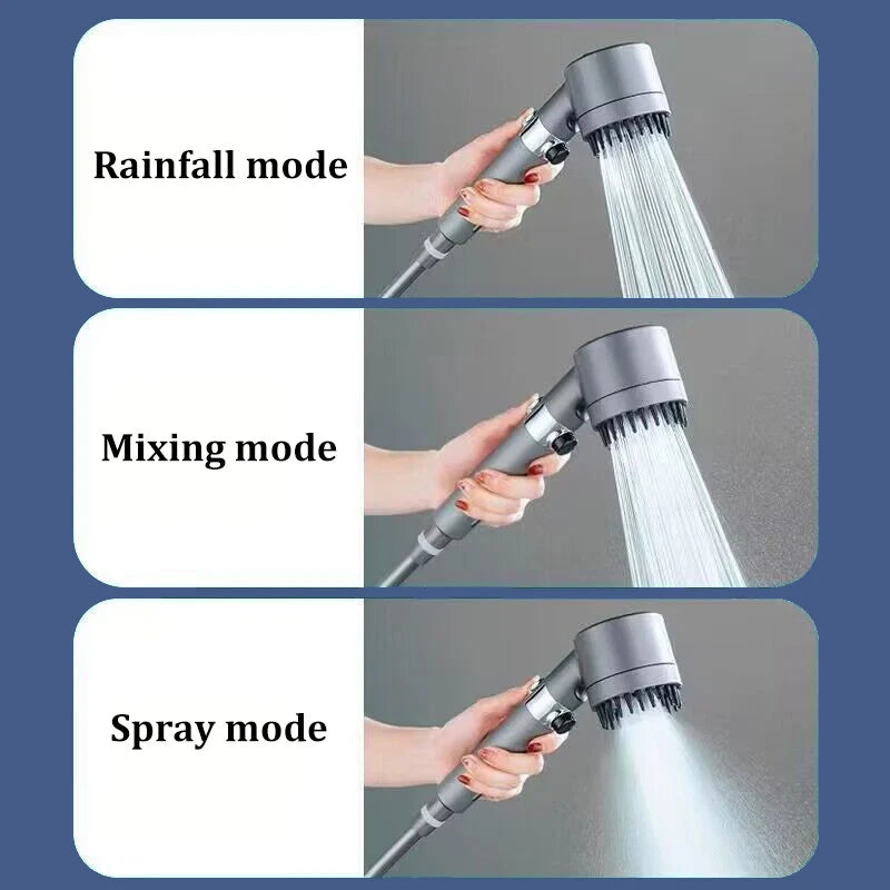 3-Mode High Pressure Filter Shower Head | One-Click Stop