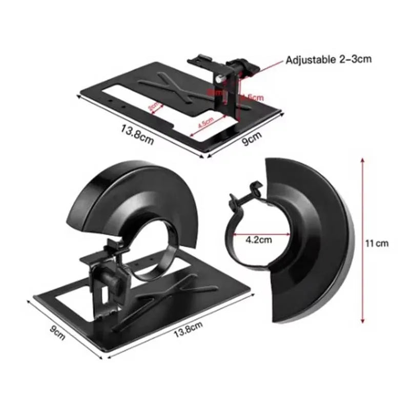 Balance Base Guard Cover for DIY Woodwoking Tools Adjustable Metal Angle Grinder Bracket Stand Holder Protective Cover Set Peaceful Pleasures Health and Wellness