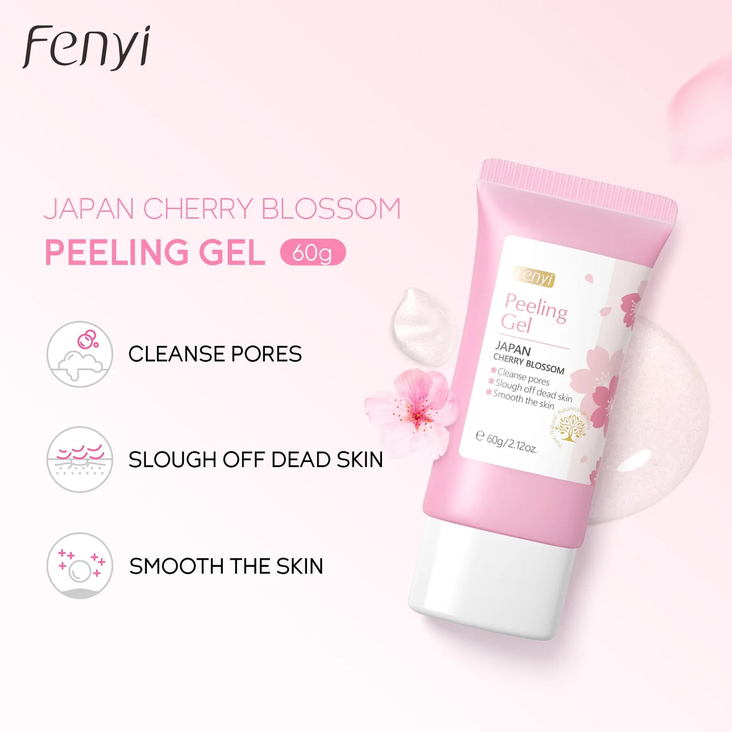 Cherry Blossom Peeling Gel Facial Exfoliating Moisturizing Tender Body Cleansing Skin Care 60g Peaceful Pleasures Health and Wellness