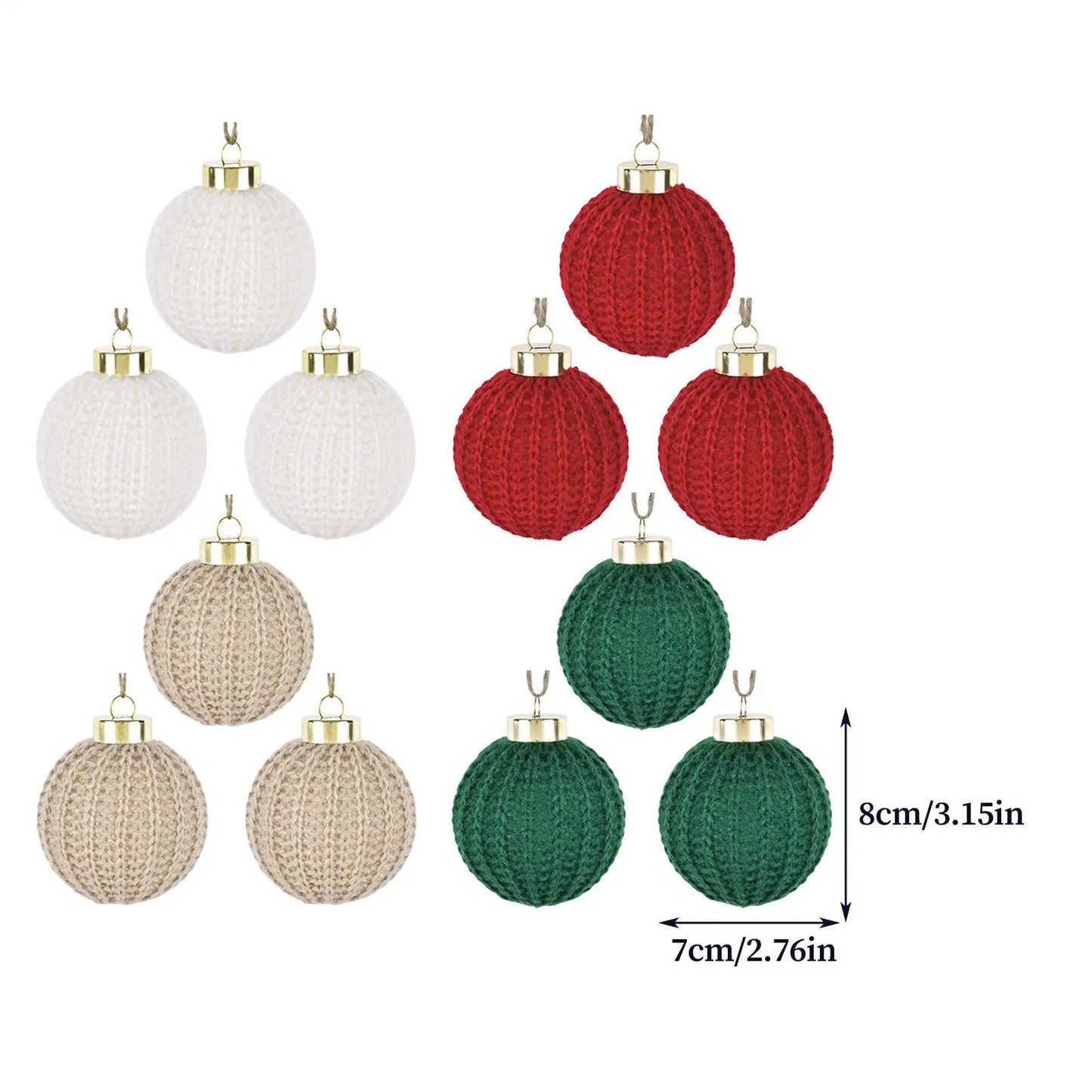 Crochet Christmas Ball Ornaments Set of 12 | Boho Yarn Decor Christmas Ornaments Peaceful Pleasures Health and Wellness