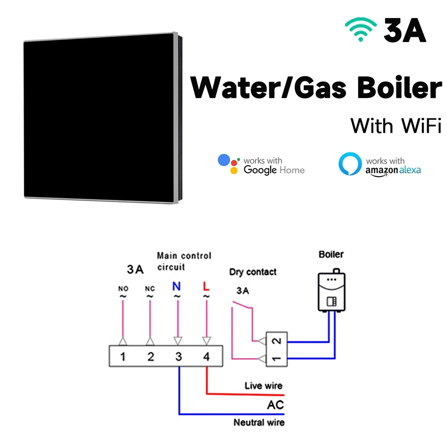 2024 New Tuya WiFi Smart Thermostat Electric Heating Water Gas Boiler Temperature Controller Work With Alexa, Google Home, Alice Peaceful Pleasures Health and Wellness WiFi WaterGas Boiler