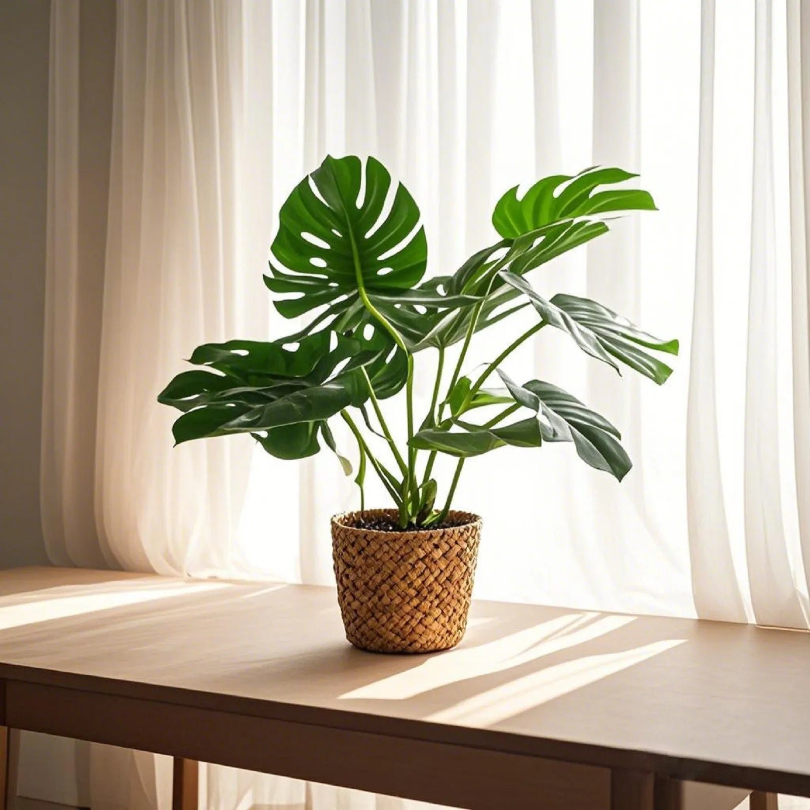 Artificial Monstera Leaf Faux Potted Plant | Realistic Decor Artificial Potted Plant Peaceful Pleasures Health and Wellness as show One Size