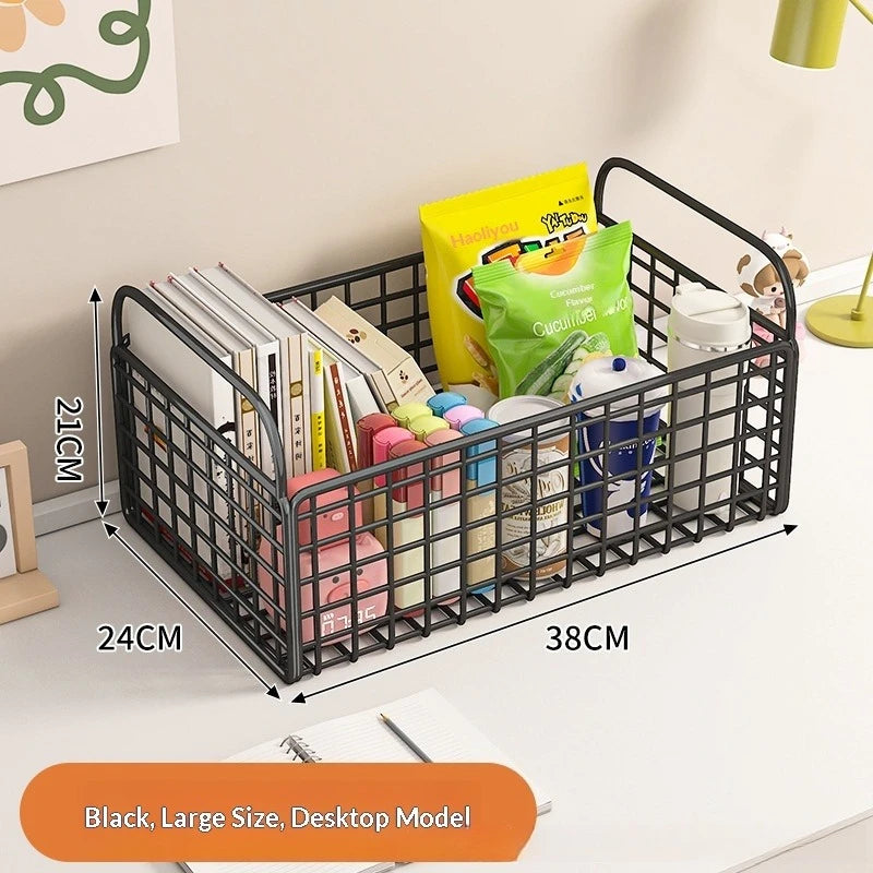 Under Desk Book Organizer – Portable 360° Rotating Storage Box
