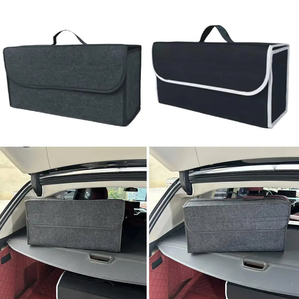 Car Trunk Organizer Storage Box,Large Capacity Felt Storage Bag Portable Foldable Boot Organizer Tool for Car Storage Accessorie Peaceful Pleasures Health and Wellness