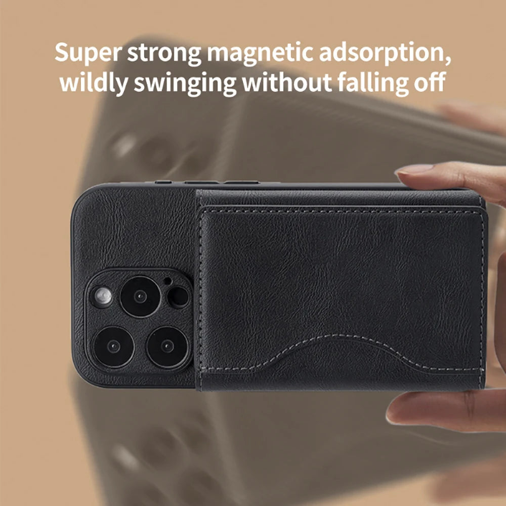 PU Leather Credit Card Holder | Magnetic Business Card Wallet