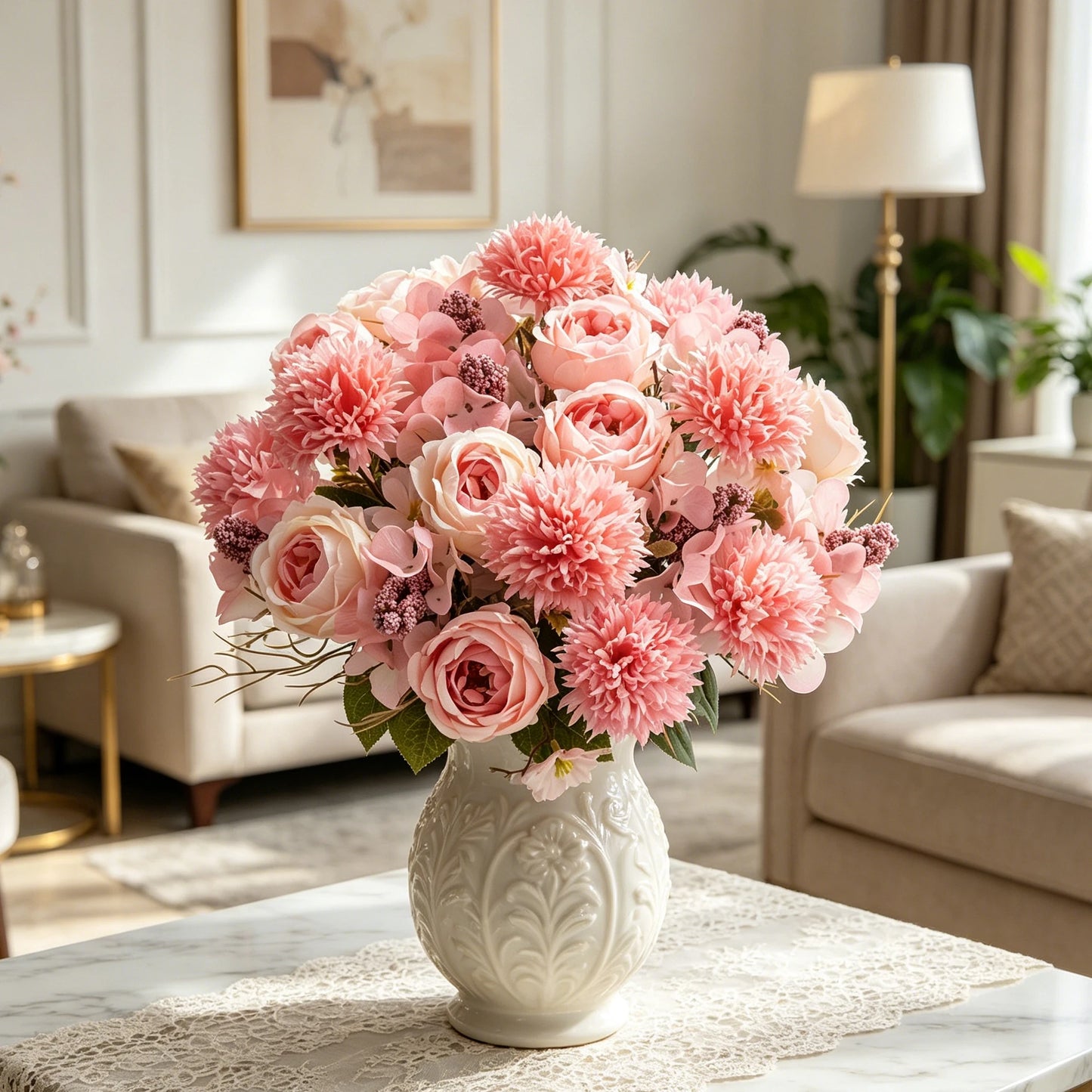 Silk Artificial Hydrangea Rose Bouquet | Wedding & Home Decor
