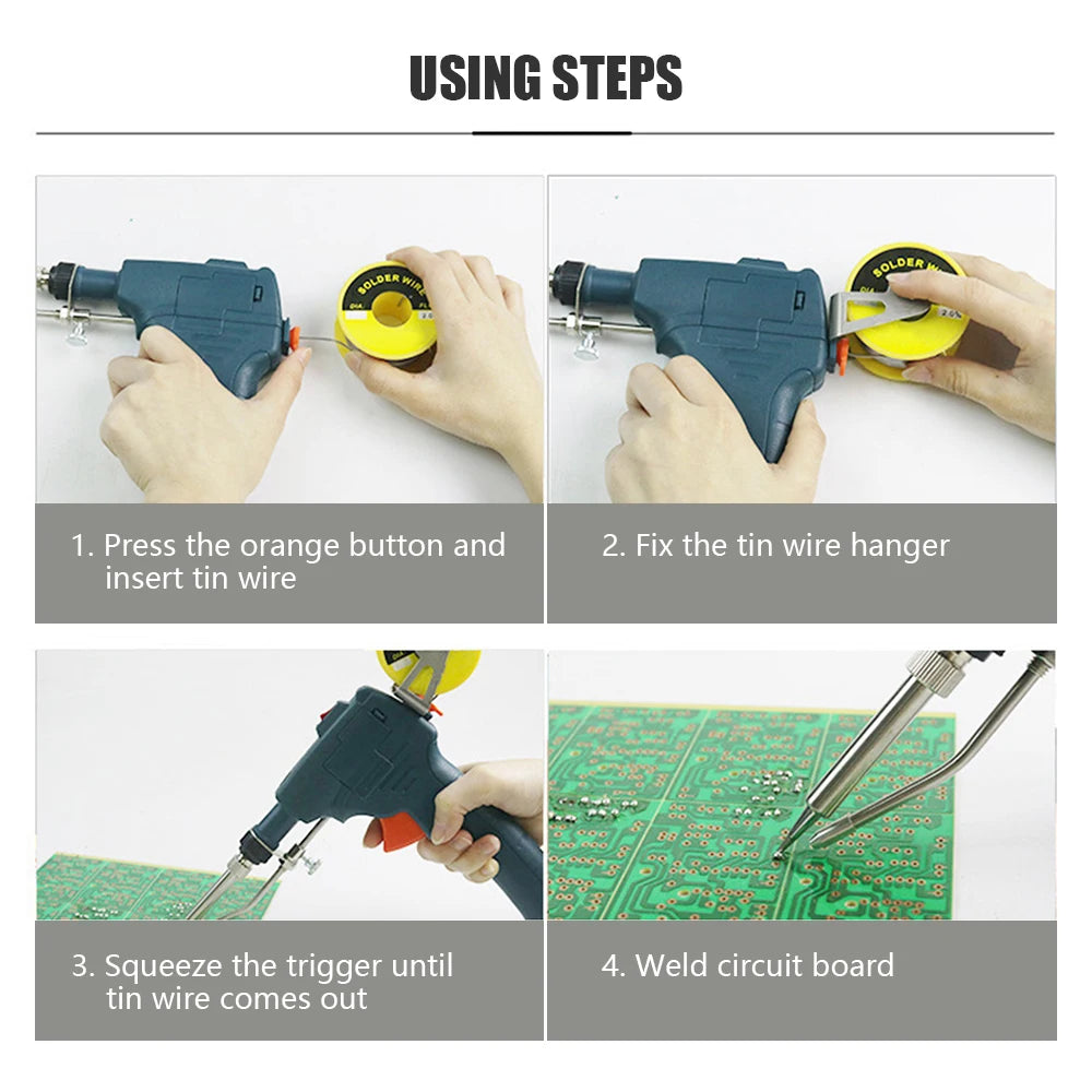60W Handheld Soldering Gun Internally Heated Electric Iron Tin Wire