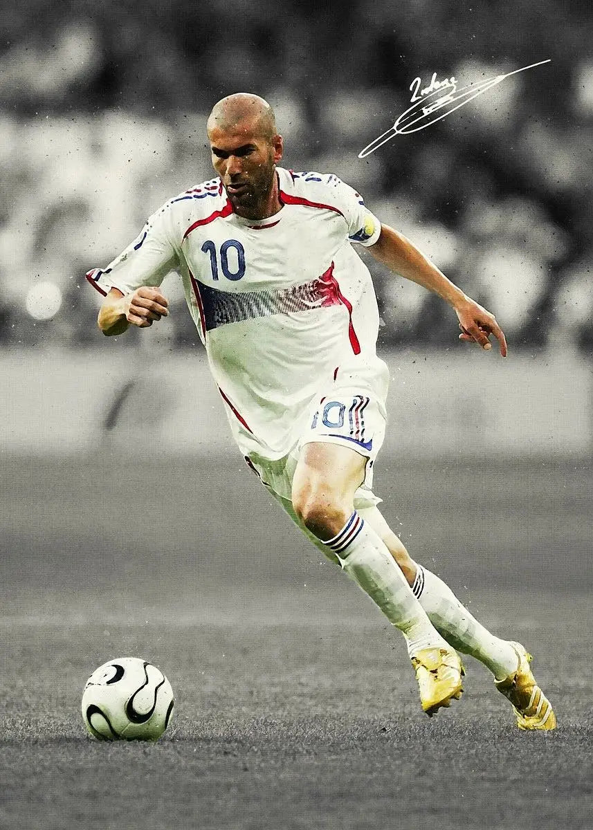 Soccer Player Canvas Wall Art Print | Football Portrait Poster Canvas Wall Art Peaceful Pleasures Health and Wellness 4 50x70cm Unframed