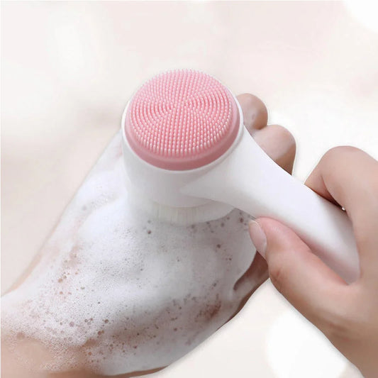Double-Sided Silicone Facial Cleansing Brush | Exfoliator Facial Cleansing Brush Peaceful Pleasures Health and Wellness