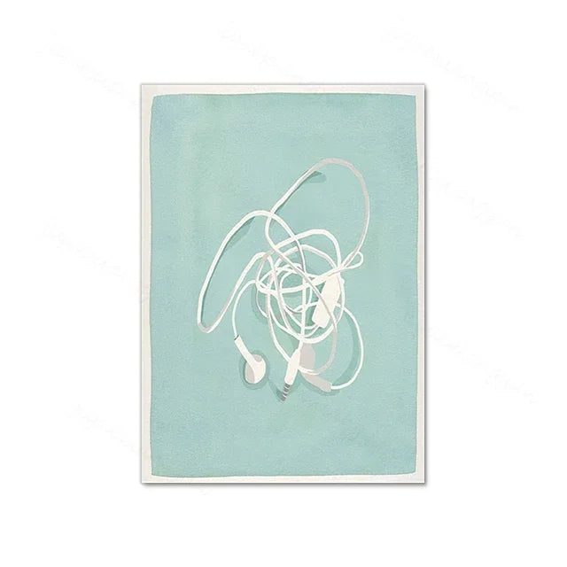 Swimming Girl Abstract Canvas Wall Art | Minimalist Home Decor