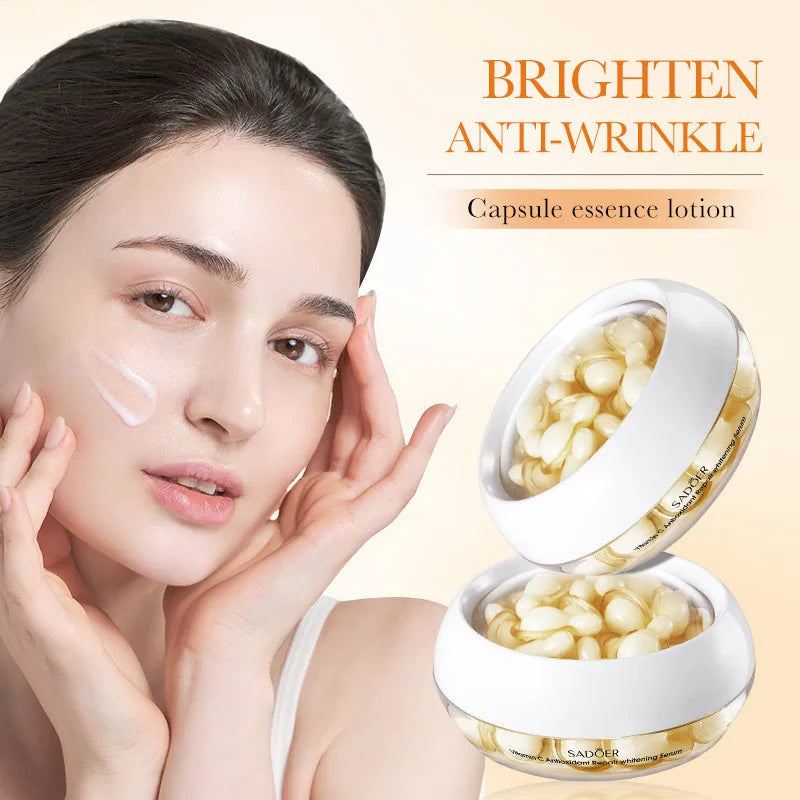 SADOER Vitamin C Antioxidant Moisturizing Anti wrinkle Brighten Repair Whiten Capsule Essence Lotion 30pcs Peaceful Pleasures Health and Wellness