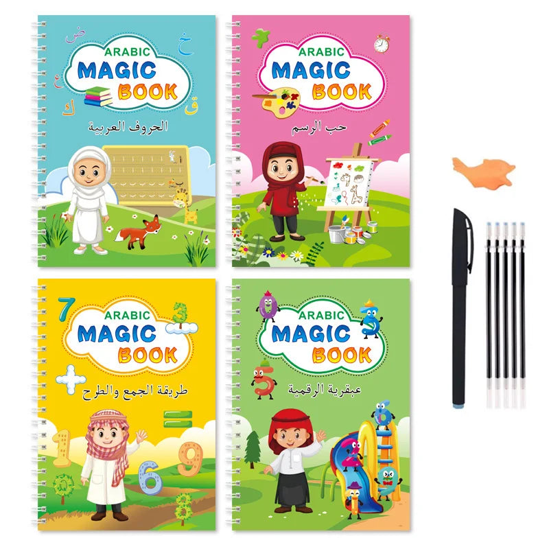 Magic Groove Practice Copybook Pen Kids Calligraphy Reusable Writing