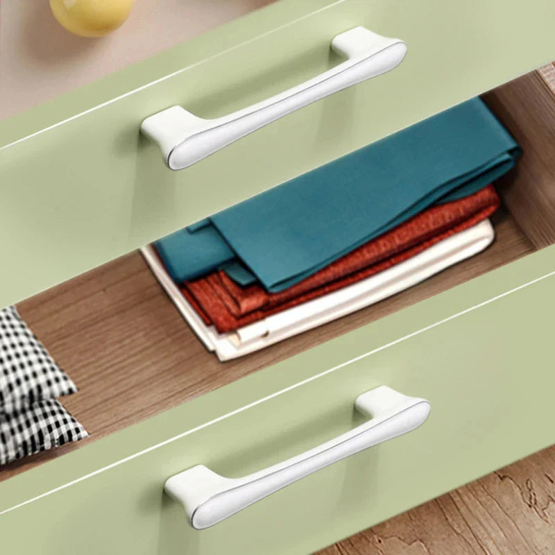 Modern White Zinc Alloy Cabinet & Drawer Handle | Furniture Knob