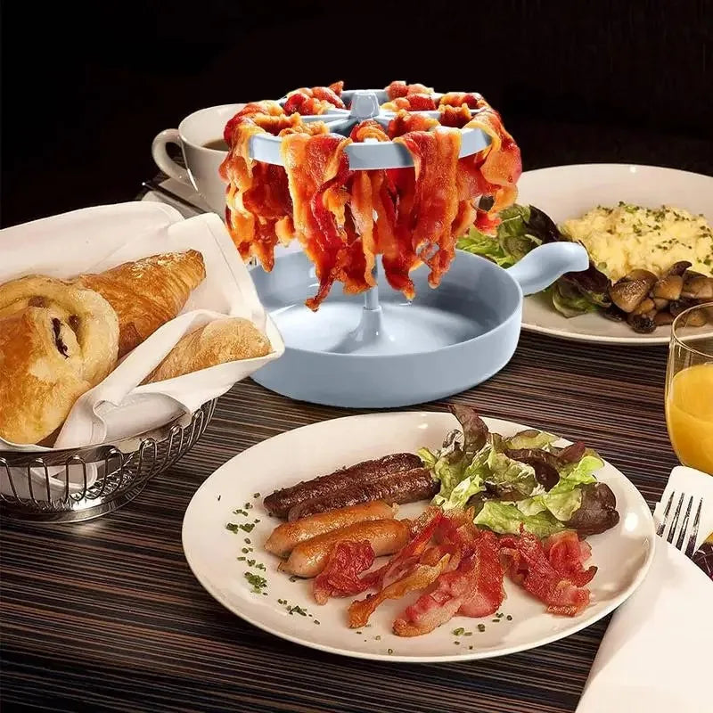 Microwave Bacon Cooker Rack – Vertical Bacon Tray for Crispy, Low-Fat Bacon