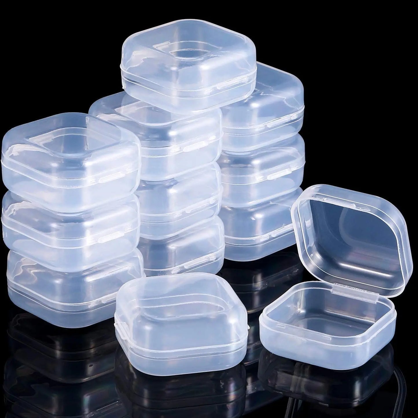 10-Pack Mini Transparent Plastic Storage Boxes | Small Organizer