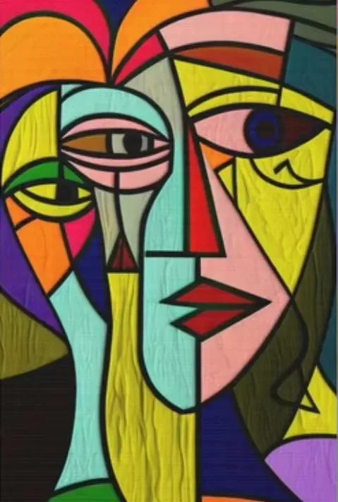 Scandinavian Abstract Cubist Canvas Wall Art – HD Poster Print Canvas Wall Art Print Peaceful Pleasures Health and Wellness ZLH3241 80x120cm No Frame