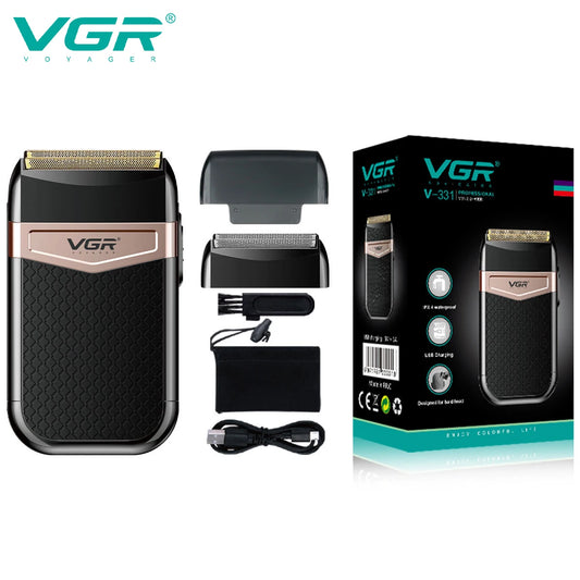 VGR 331 Foil Shaver Professional Electric Shavers Foils Face Razor Shaving Machine Waterproof Beard Trimmer for Men Peaceful Pleasures Health and Wellness