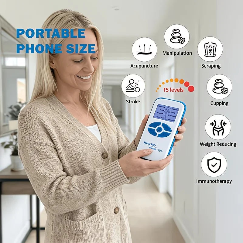 Digital Electronic Portable Massager with Multiple Modes - Features 4 Pads Suitable for The Back, Waist, Knees, Shoulders Peaceful Pleasures Health and Wellness