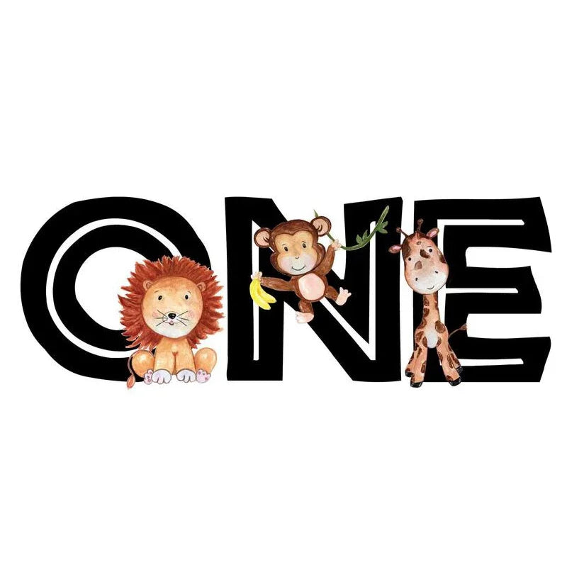 Wild One Safari 1st Birthday Highchair Banner & Photo Prop