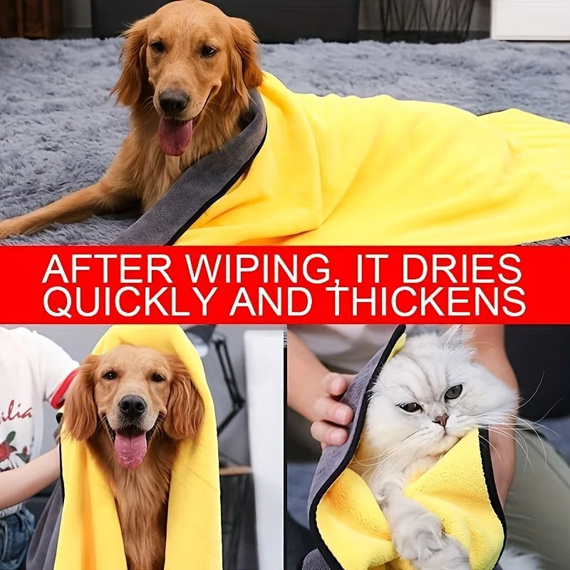 Quick-Dry Microfiber Pet Towel & Bathrobe for Dogs & Cats