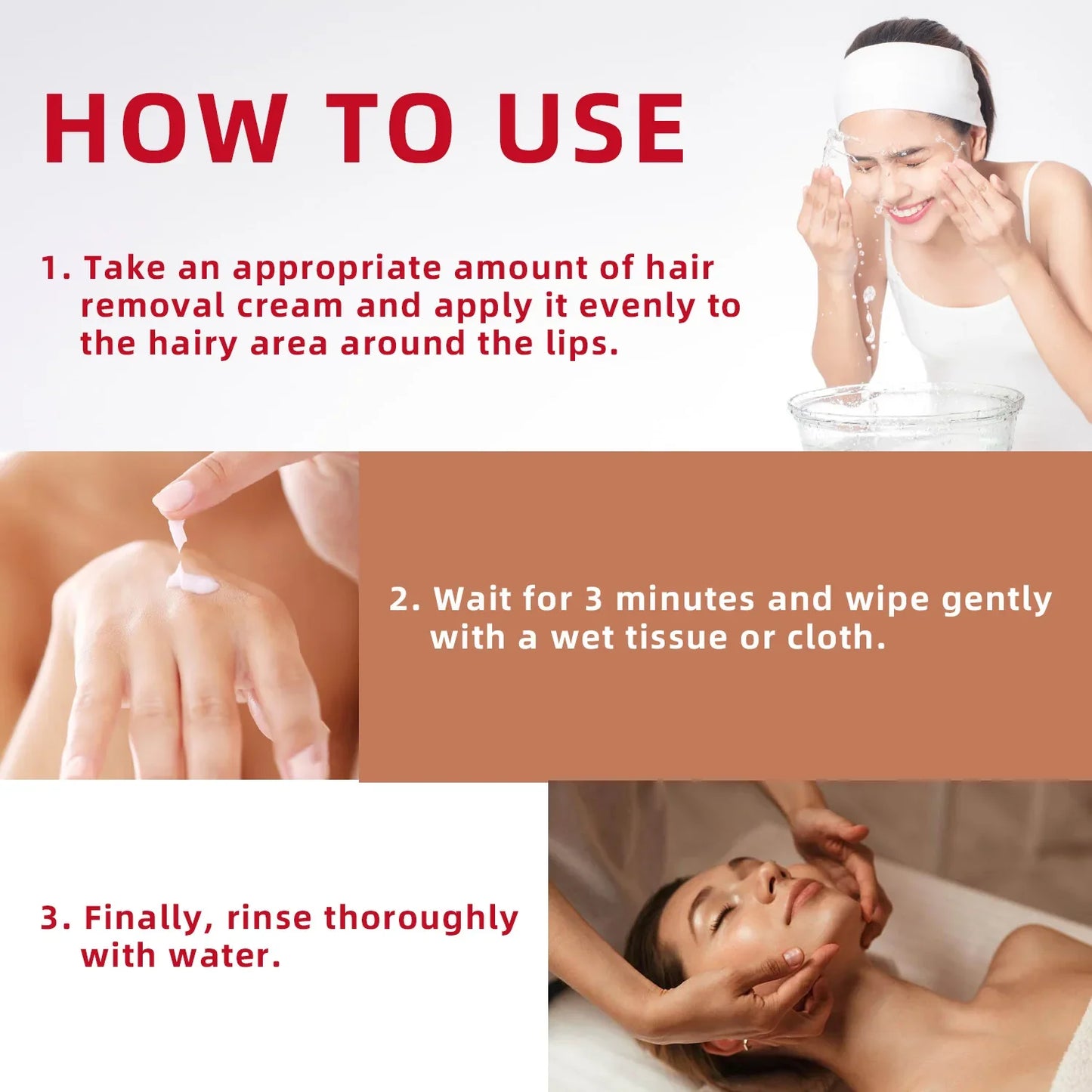 3-Minute Hair Removal Cream – Face, Lip, Arm & Leg