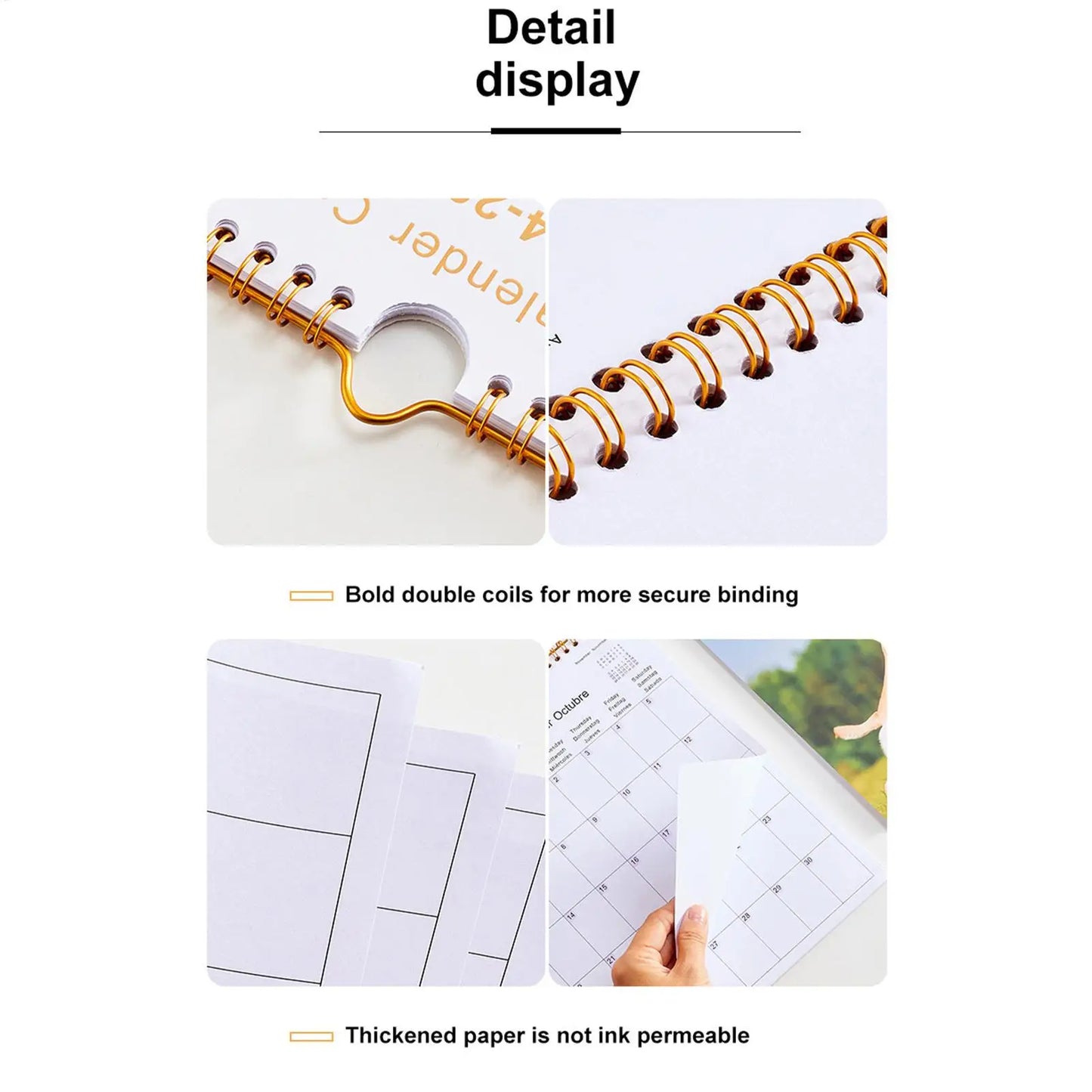 2026 Multilingual Wall Calendar 12 Month Coil Planner Modern Decorative Bedroom Dormitory Apartment School Workplace Supplies Peaceful Pleasures Health and Wellness