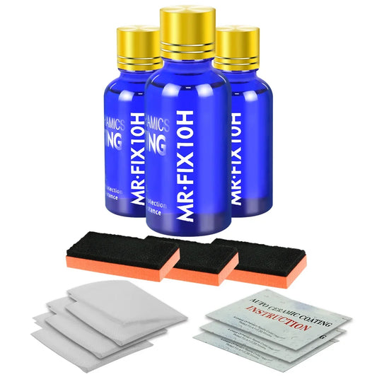 3PCS 10H Ceramic Coating Polishing Wax Super Hydrophobic Paint Care Durability Anti-Corrosion Plated Crystal Car Liquid Glass Peaceful Pleasures Health and Wellness 3 set