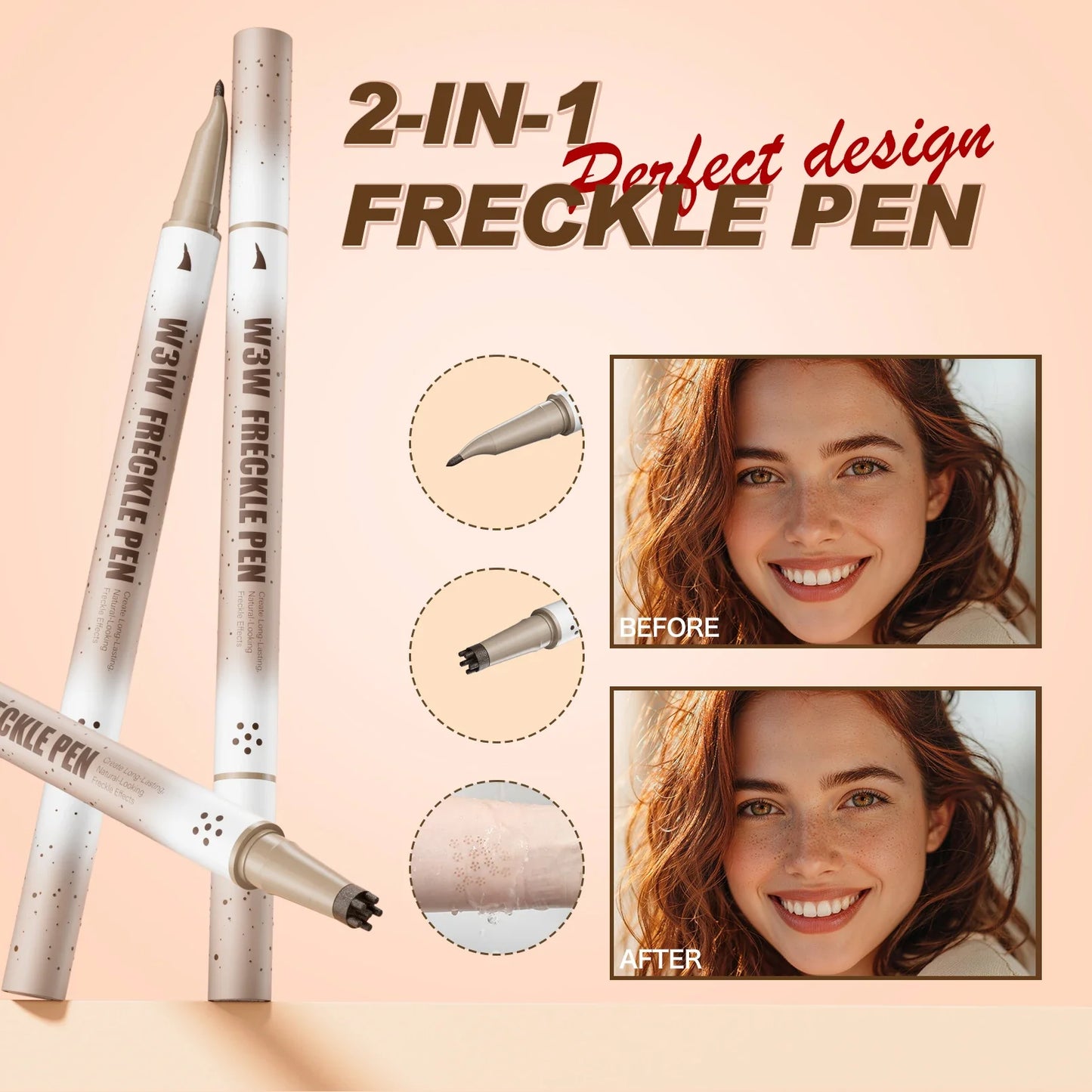 W3W Natural Freckle Stamp Pen – Waterproof & Long-Lasting