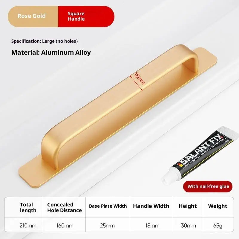 Drill-Free Adhesive Aluminum Door Handle for Sliding Doors