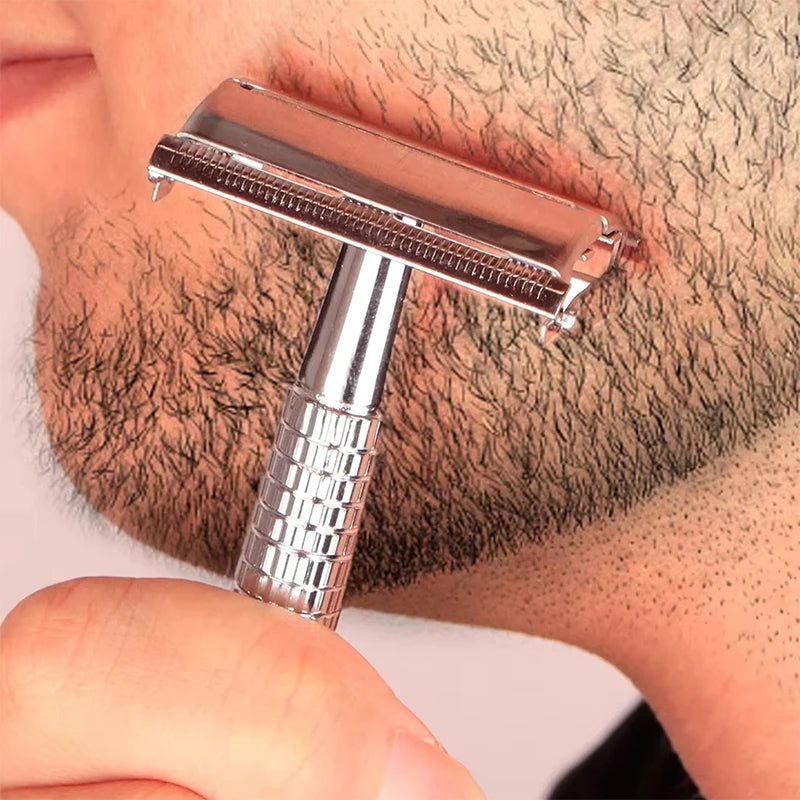 Classic Traditional Double Edge Shaving Razor Set for Men Safety Razor Beard Safety Razor for Barber Styling Accessories Tools Peaceful Pleasures Health and Wellness