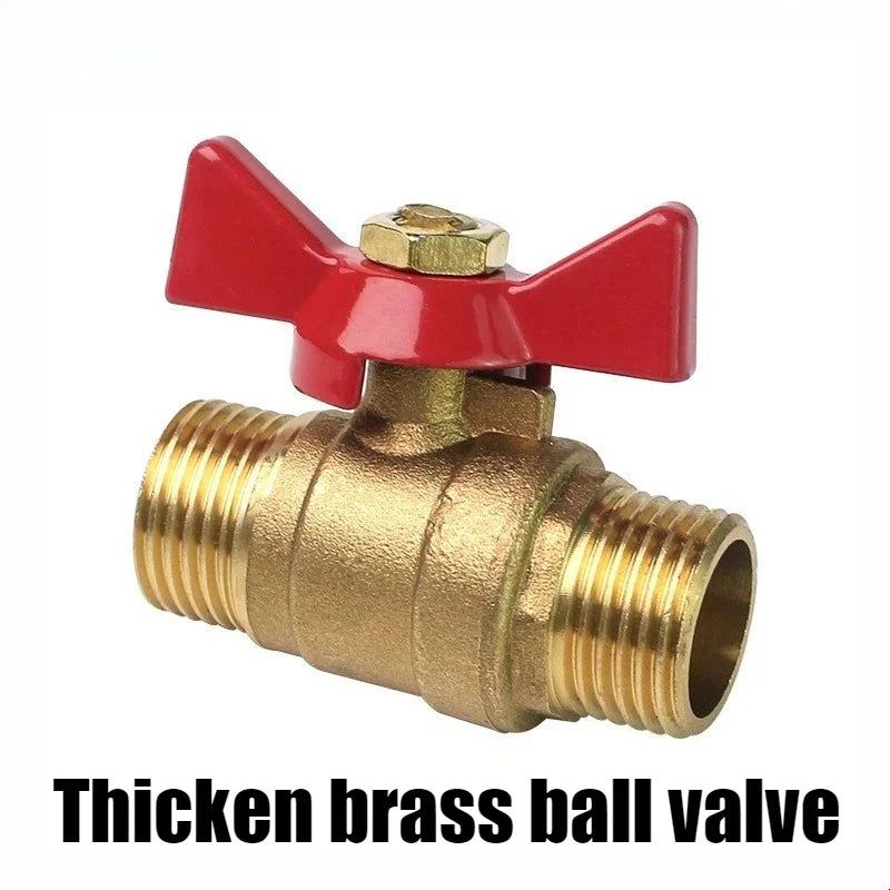 Brass Butterfly Handle Ball Valve 1/4"–3/4" Female Thread Shut-Off