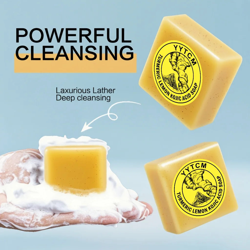 Granular Scrub Soap, Turmeric Lemon Kojic Acid Soap, Exfoliating Soap, Facial and Body Cleansing Soap 65G/Piece-1 Piece Peaceful Pleasures Health and Wellness
