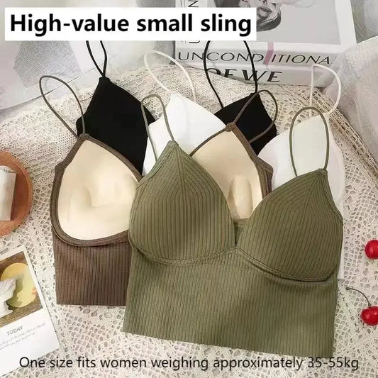 Ribbed Bralette Tank Top Built-In Cups | Low Back Women's Cami Bralette Tank Top Peaceful Pleasures Health and Wellness