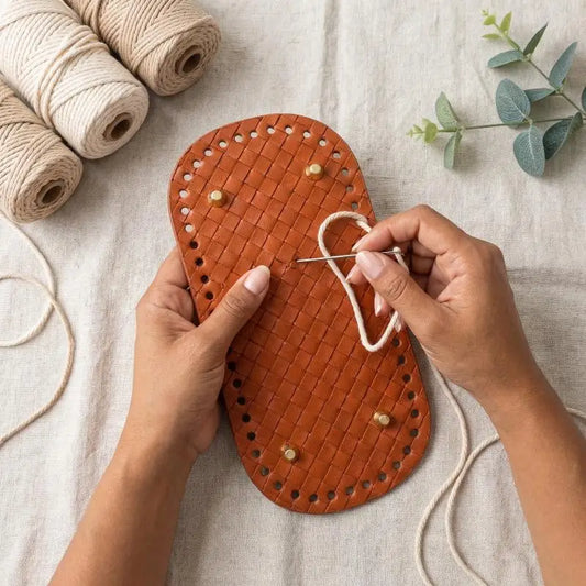 Woven Leather Bag Base 18x8cm | DIY Crochet Purse Bottom Leather Bag Base Oasis Select