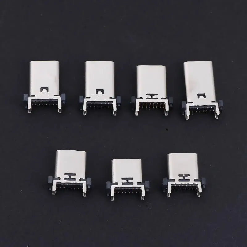 10pcs/set Type C Female Socket 16Pin 180 Degree USB Connector Easy Soldering For Smartphone Motherboards Replacement Parts Peaceful Pleasures Health and Wellness