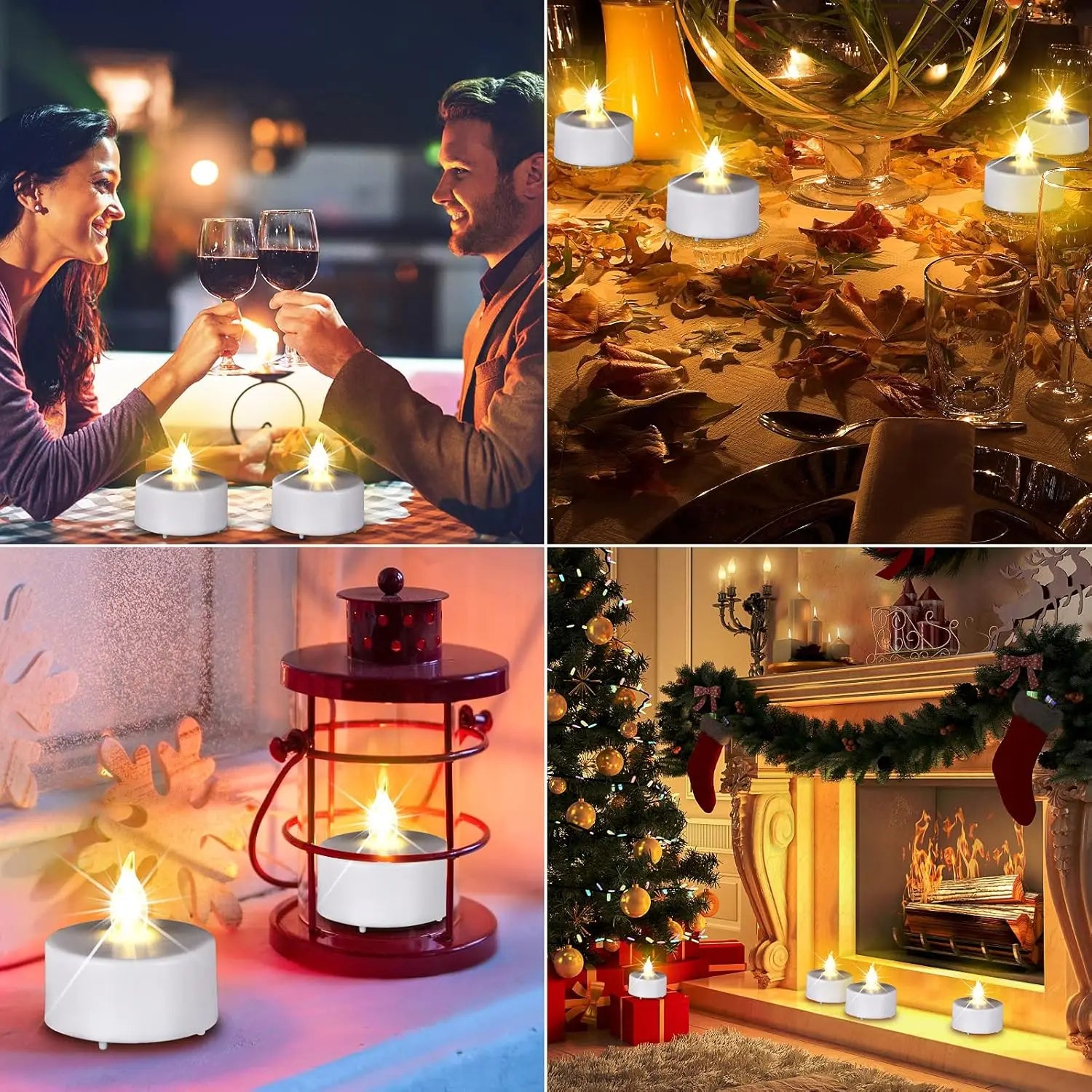 6-48Pc LED Flameless Candles Battery Operated Creative Wishing Tealight Warm White Fake Electric Candle For Halloween Christmas Peaceful Pleasures Health and Wellness
