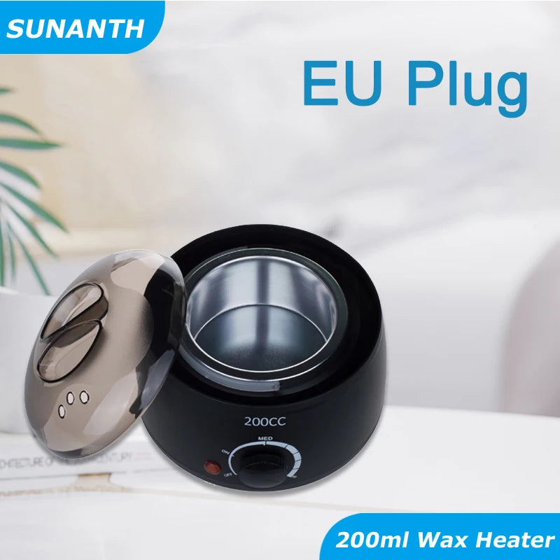 200ML Wax Heater For Hair Removal Hands Feet Depilatory Wax Melting Machine Warmer Dipping Pot Kit / 200g Hard Wax Beans Peaceful Pleasures Health and Wellness 035-B-EU