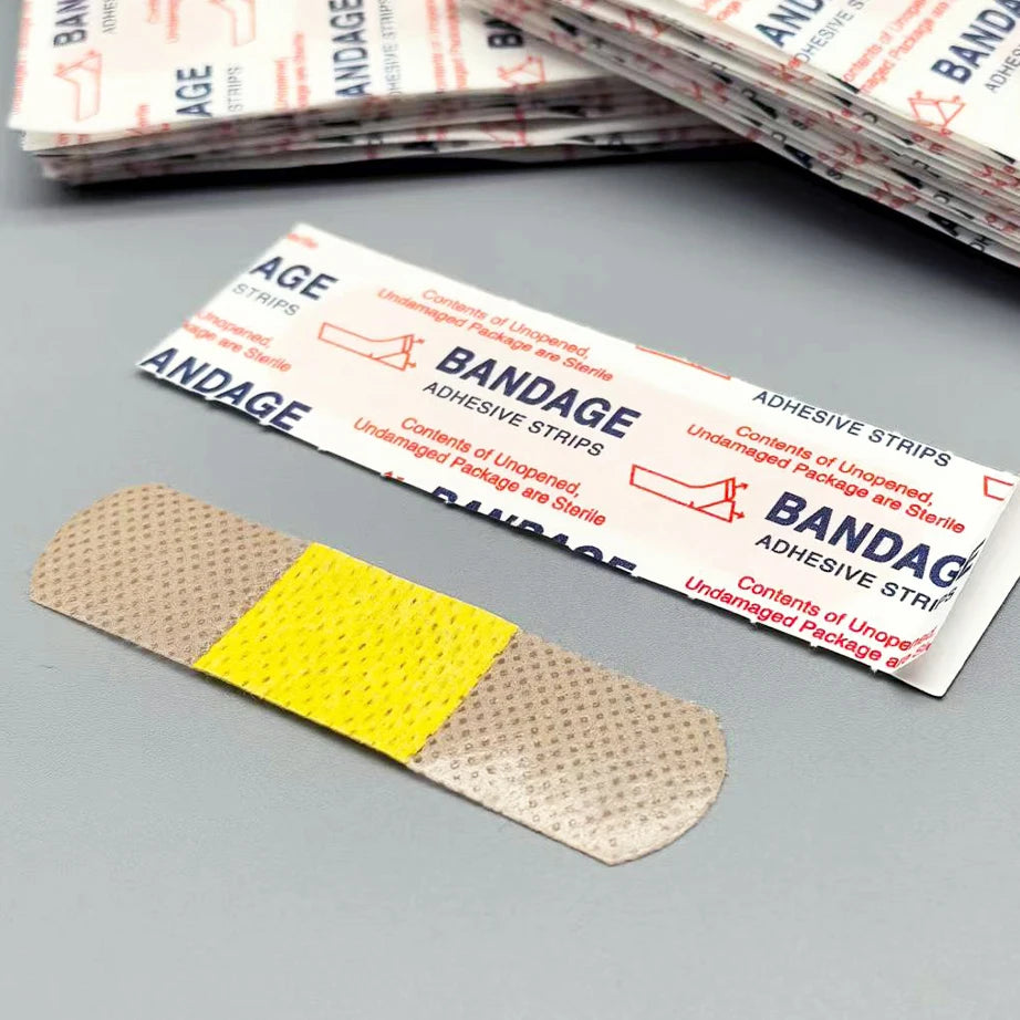 50/100Pcs Waterproof Breathable Cushion Adhesive Plaster Wound Hemostasis Sticker Band First Aid Medical Gauze Bandage band,aids Peaceful Pleasures Health and Wellness