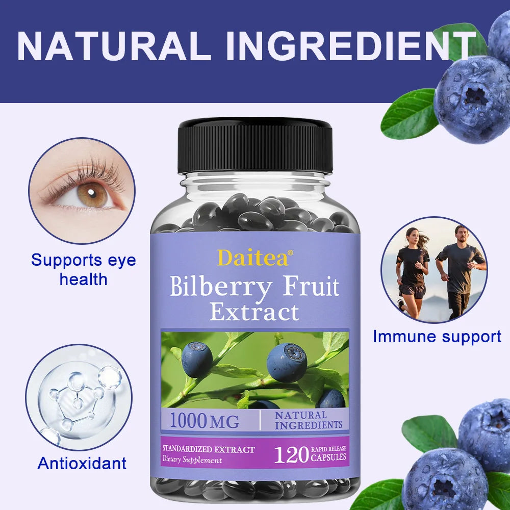 Bilberry Extract-Eye Health Supplement,Supports Vision,Brightens Eyes,Nourishes Eyes,Enhances Vision Health Dietary Supplement Peaceful Pleasures Health and Wellness