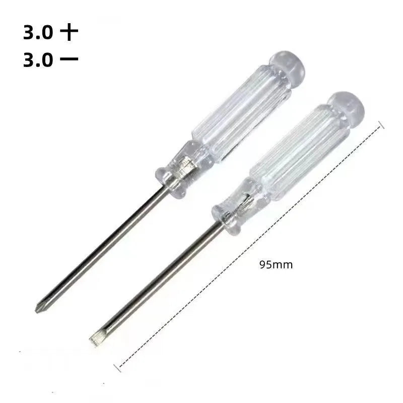 1pcs Mini Transparent Handle Screwdriver Portable Phillips Slotted Screwdriver for Home Repair DIY Hand Tool Peaceful Pleasures Health and Wellness 2pcs
