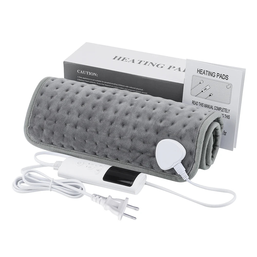 Electric Heating Pads for Back Neck Shoulder Relief Home Sofa Office Desktop Winter Warm Blanket Auto-Off Machine Washable Mat Peaceful Pleasures Health and Wellness US PLUG 110V