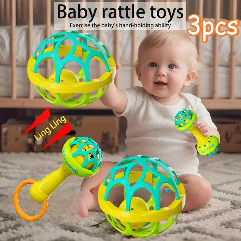 Baby Rattle Shaker Grab & Spin Sensory Toy | 0–12 Months Gift