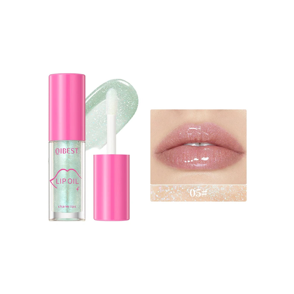 6-tone Moisturizing Lip gloss Brightening Oil Lip Gloss Transparent Glass Shiny Lip Balm Plumper Hydrating Lipgloss Cosmetics Peaceful Pleasures Health and Wellness 05 Light Green