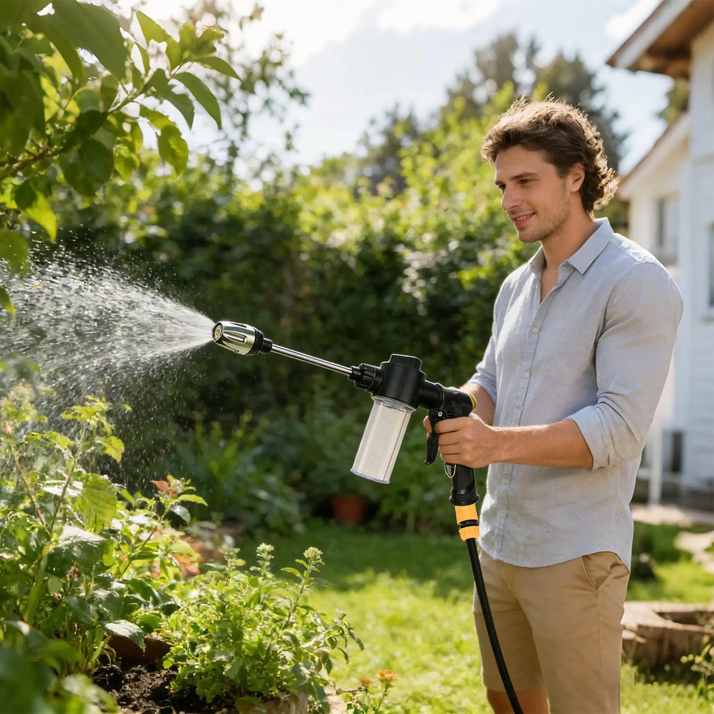Cordless Power Washer Handheld Ergonomic Rust Resistant 360 Degree Adjustable Sprayer Hose Sprayer Nozzle for Car Yard Home Peaceful Pleasures Health and Wellness