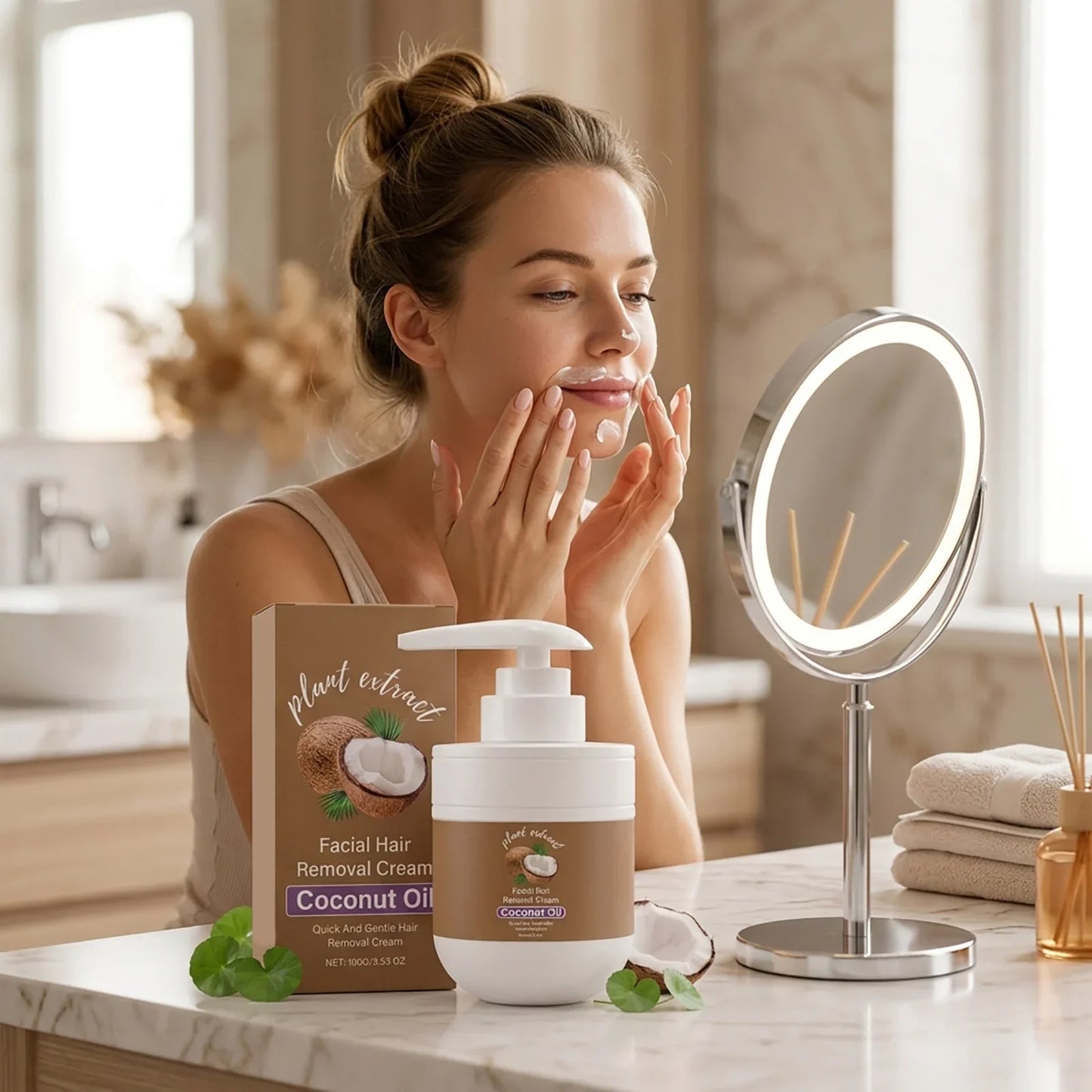 Coconut Hair Removal Cream – Painless & Moisturizing 100g