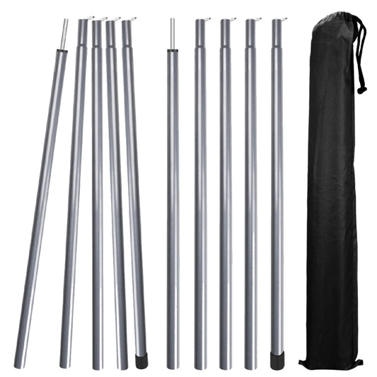 2m/1.9m Folding Tarp Pole Awning Rod Foldable Tent Pole Support Stand Pole Outdoor Camping Sun Shelter Sticks Tent Accessories Peaceful Pleasures Health and Wellness